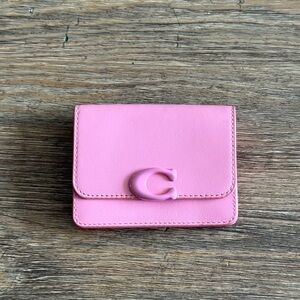 Pink Coach Leather Bandit Card Case